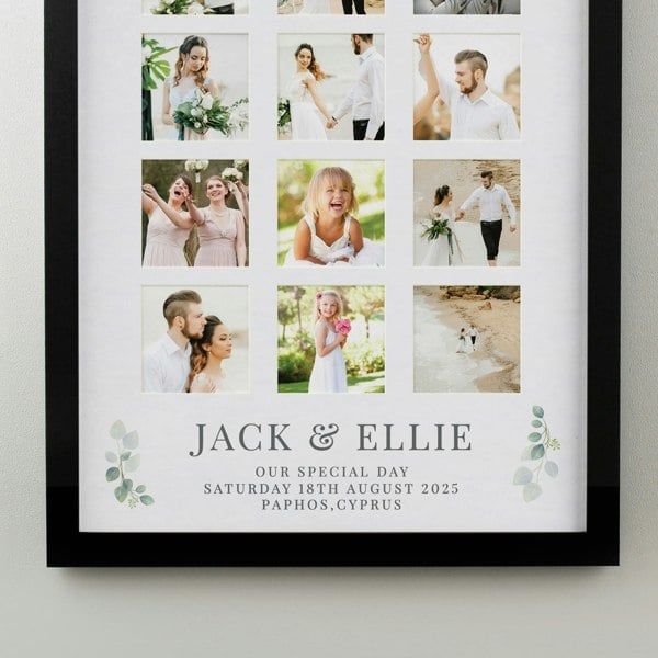 Personalised Memento Company Personalised Wedding Black Multi Photo Frame