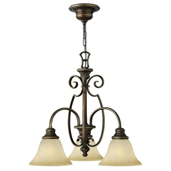 3 Bulb Chandelier Hanging Pendant LIght Antique Bronze LED E27 60W Bulb Loops