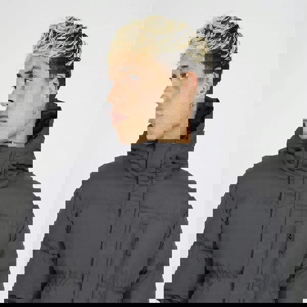 Brave Soul Dark Grey Longline Hooded Padded Jacket - Dark Grey Image 4