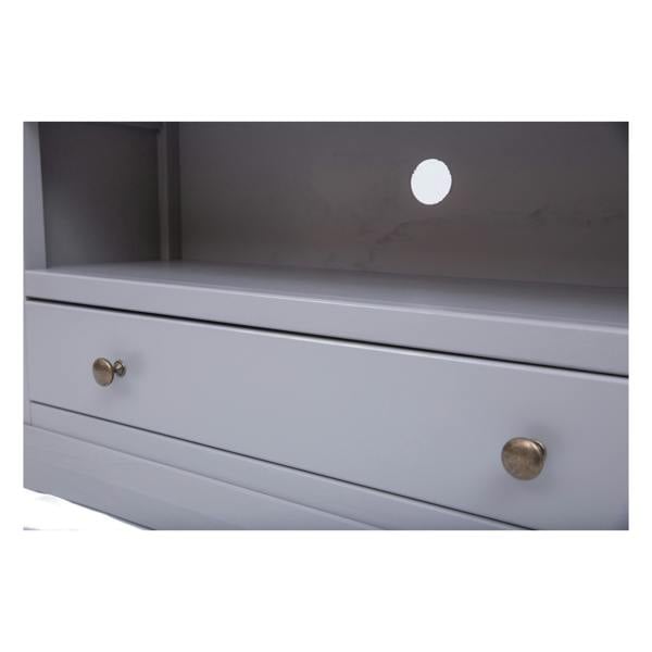 Cabinet Bits Rocca Grey 1 Drawer TV Cabinet Brass Knob