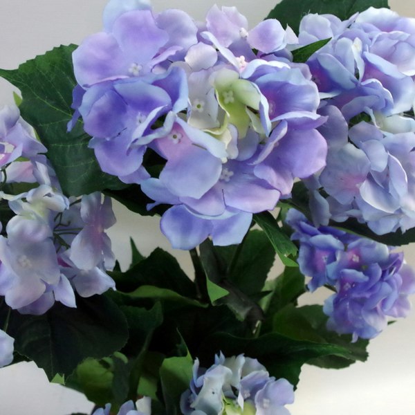 Leaf 90cm Artificial Hydrangea Plant Blue with 200 Flowers