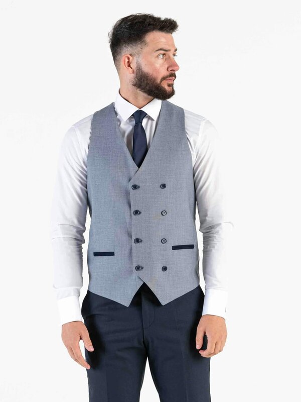 V2 Classic Angelo - Navy Checks Three Piece Suit
