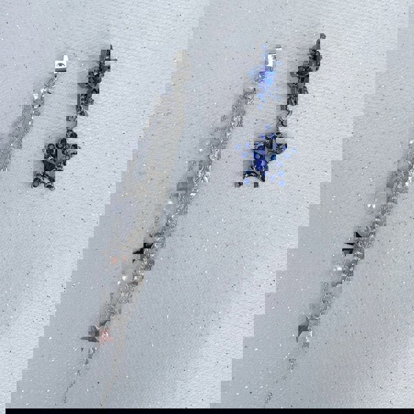 star earrings navy blue earrings long