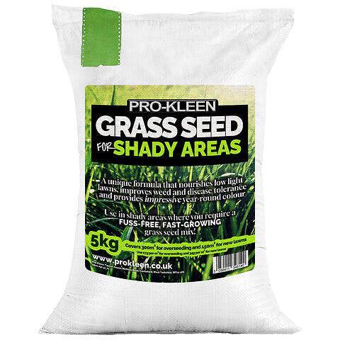 ProKleen Pro-Kleen Grass Seed for Shady Areas 5Kg Covers Up to 300m2 Fast Growing Hard Wearing for New Lawns, Overseeding and Patch Repair
