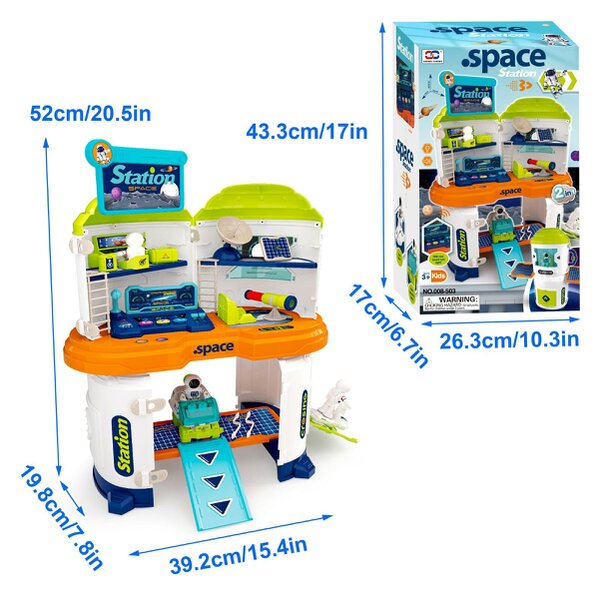 deAO Toys Space Mission Transforming Rocket & Control Station Playset
