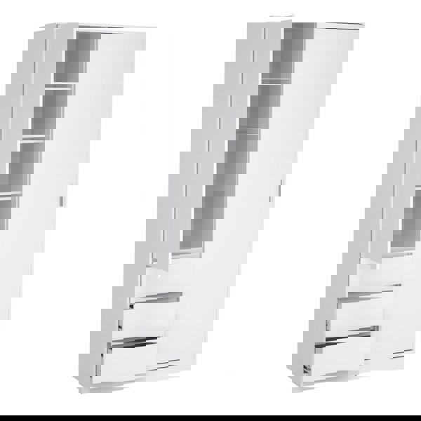 Furniture To Go Naia Wardrobe with 1 Sliding door + 1 door + 3 drawers in White High Gloss