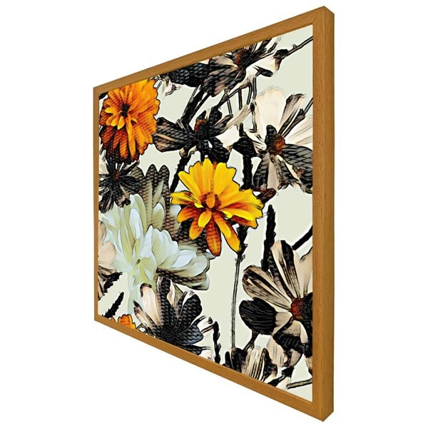 Benjamin Tate Design Orange flower print (Picutre Frame)