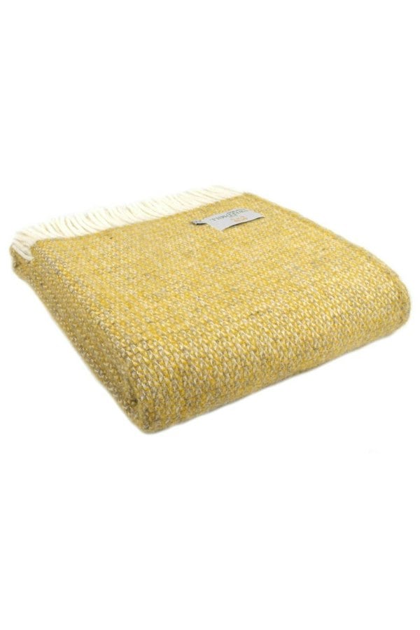 HomeSpace Direct Illusion Yellow & Grey Wool Throw