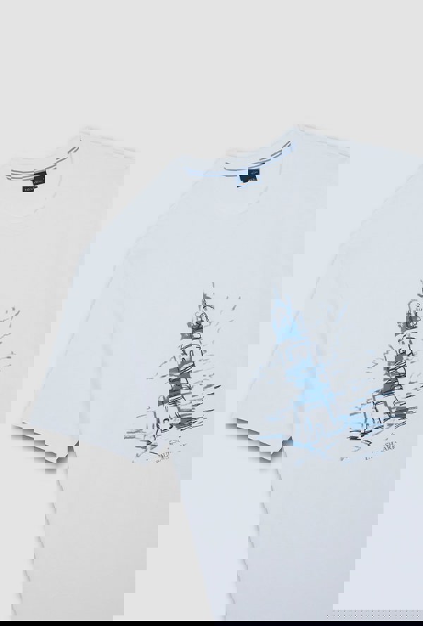 Paul & Shark Men's T-Shirt in Cotton Jersey With Lighthouse Print - White