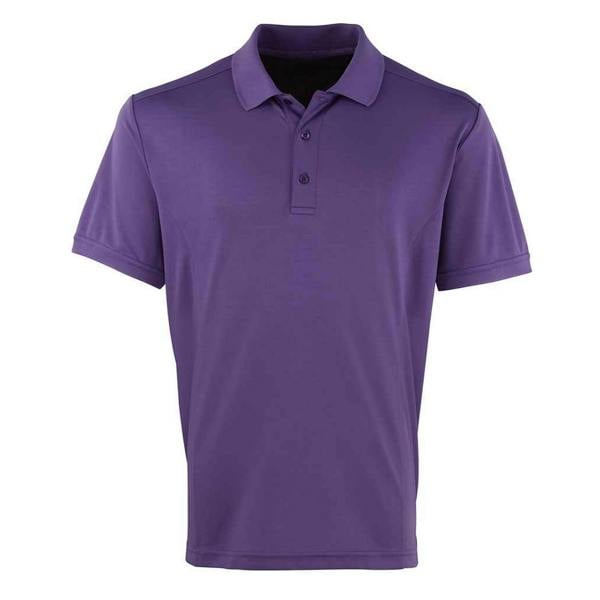 Premier Mens Coolchecker Pique Polo Shirt - Purple