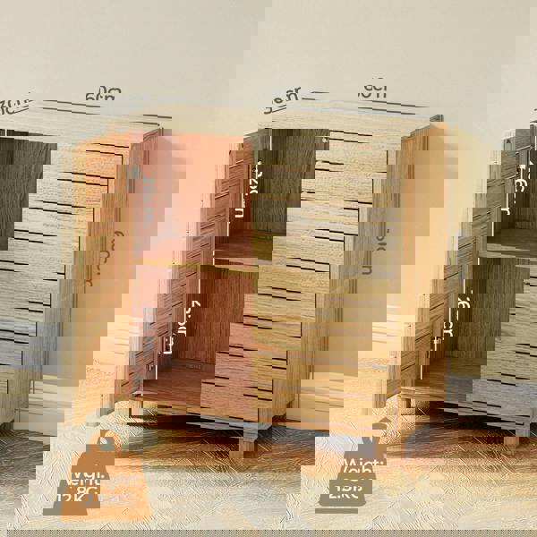 Levede Bathroom Floor Storage Cabinet 2-Tier Adjustable Shelf Cupboard Oak Style