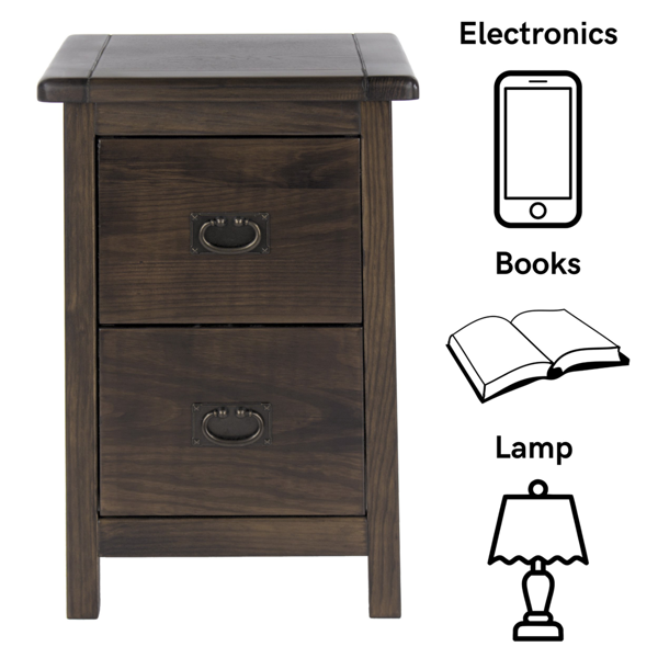 Core Products Boston 2 Drawer Petite Bedside Cabinet