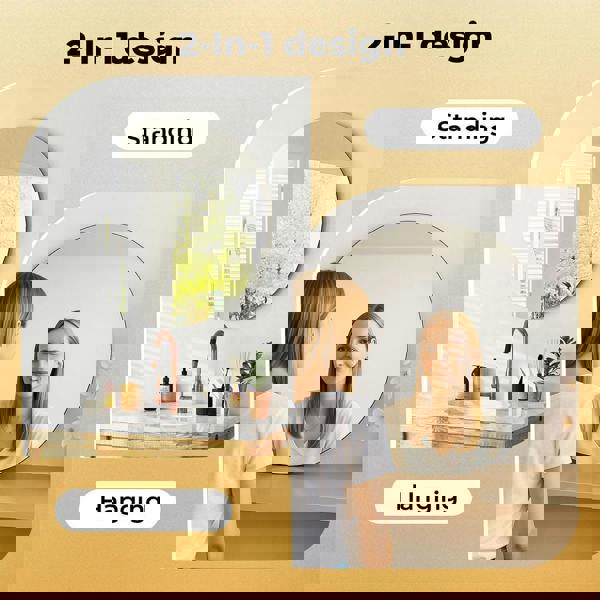 Levede 40cm Round Wall Mirror Frameless Tempered Glass Explosion-Proof Decor