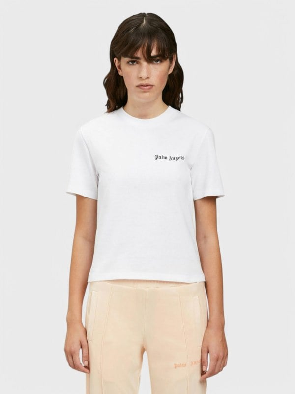 Palm Angels Classic Logo Fitted Tee White - Supplied FashionPalm Angels