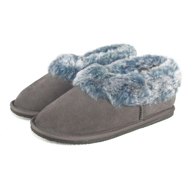 Eastern Counties Leather Womens/Ladies Sheepskin Lined Slipper Boots - Denim Tipped