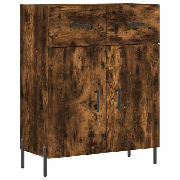 Berkfield Highboard Smoked Oak 69.5x34x180 cm Engineered Wood