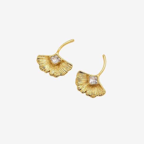 Uchi & Soto Gingko Gold Stone Earrings
