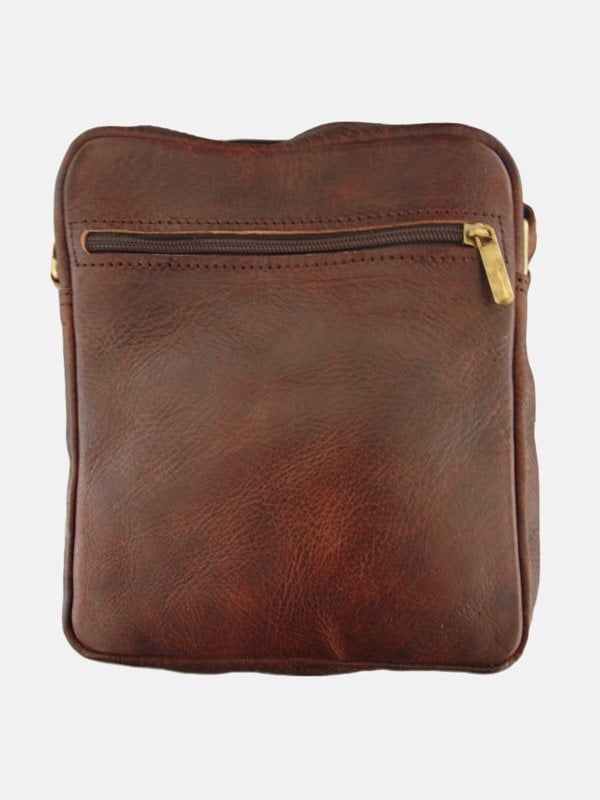 Berber Leather The Martil Small Messenger Bag in Dark Brown