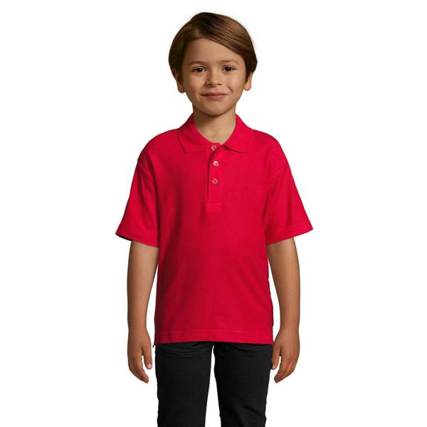 SOLS Kids Unisex Summer II Pique Polo Shirt - Red