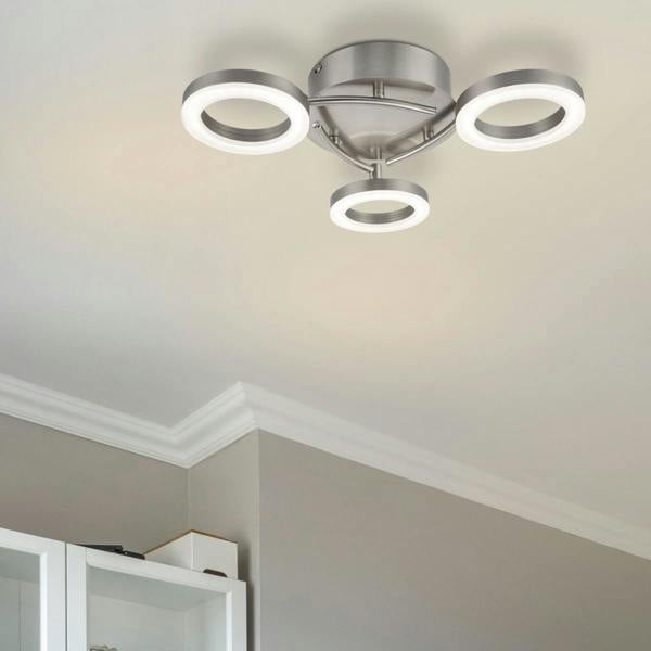 COSYLYTE Juni 3 Ring Integrated LED Ceiling Flush Light - Matt Nickel