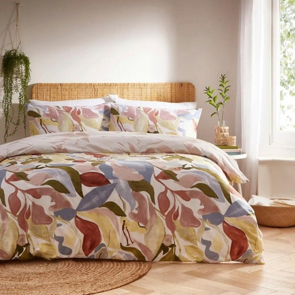 Furn Amarosa Reversible Abstract Duvet Cover Set - Plaster