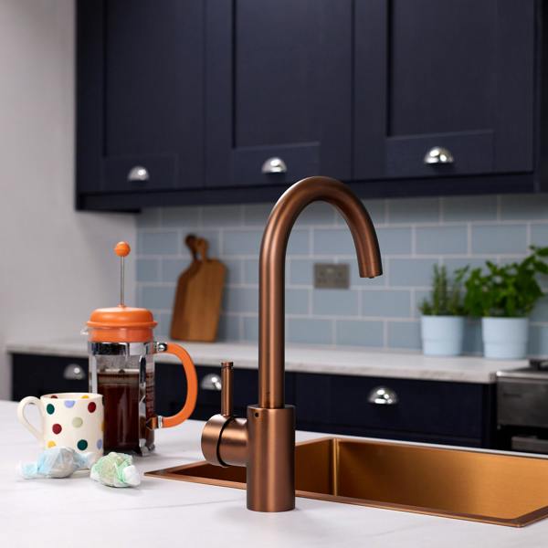 Flode Solo | Single Lever 3 in 1 Instant Boiling Tap | Brushed Copper Finish
