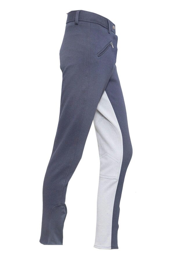 eQuitack Women's Stretchy Self Seat Horse Riding Jodhpurs Black/Grey