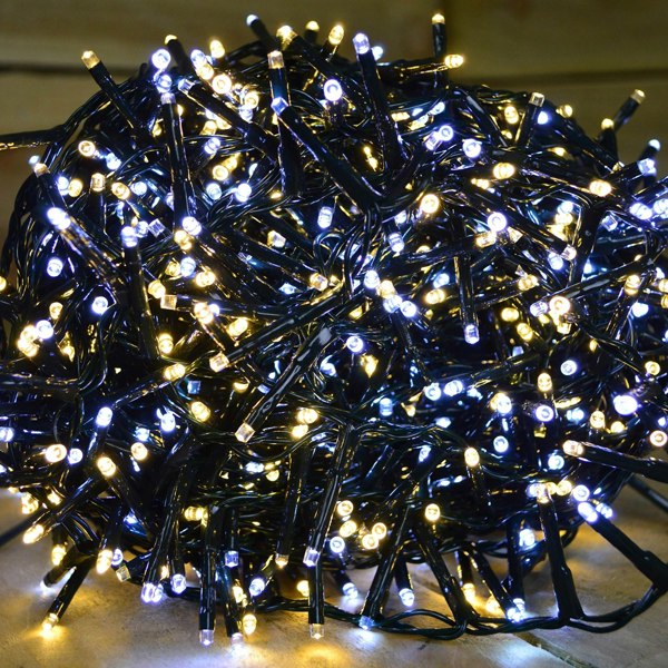 Samuel Alexander 2000 LED 50m Indoor Outdoor Christmas Multi Function Mains Operated String Lights with Timer in Cool & Warm White