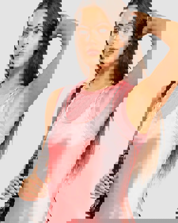 Armani Exchange Womens Layered Satin Blouse - Rose Quartz