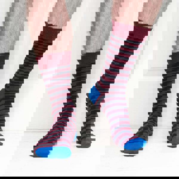 Jemsox Breton Stripe Organic Cotton Mens Socks | Comfort Fit & Breathable Style