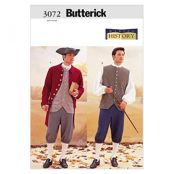Butterick Sewing Pattern 3072, Costumes, Vintage Style for Men, 32-34-36 - Intermediate
