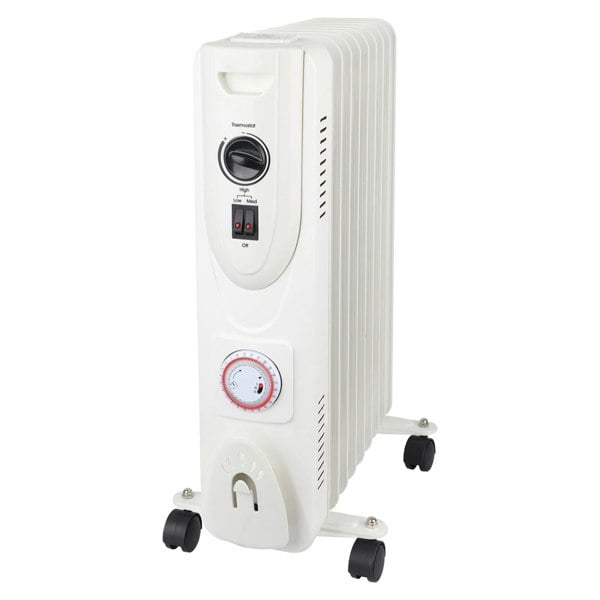 Igenix Digital Oil Filled Radiator, 2kW/2000W, Overheat Protection, White, IGHO02620W