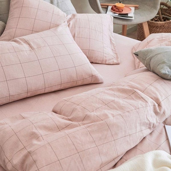 CA714 Linen Duvet Cover + Bed Sheet + 2 Pillowcases, King, More Patterns Available-Weilai Concept-Weilai Concept