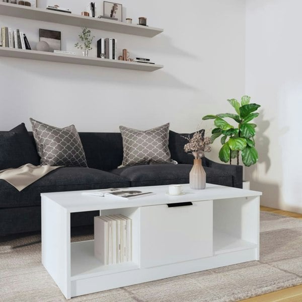 Berkfield Coffee Table White 102x50x36 cm Engineered Wood