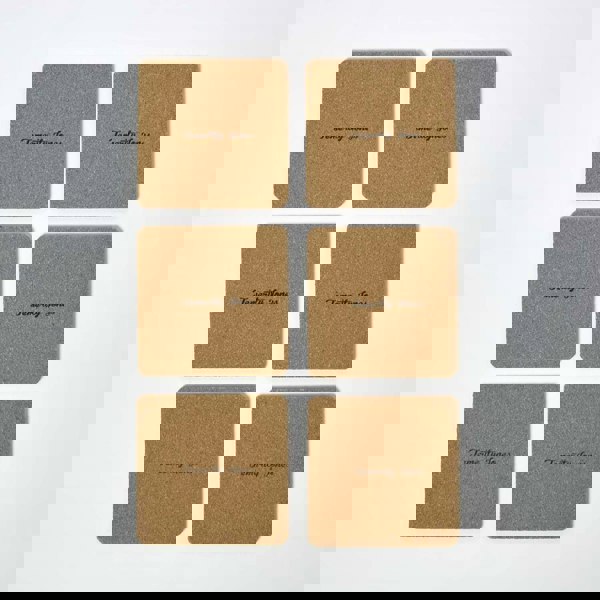 HOMESCAPES Cork Coasters with Mushroom Design, Set of 6