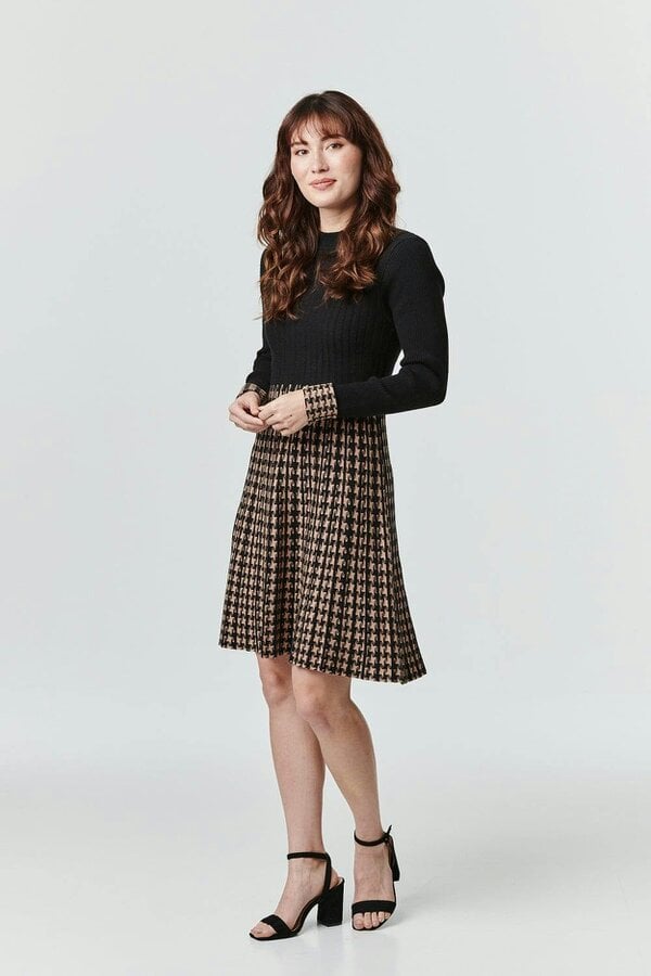Izabel London Printed Colour Block Knit Dress