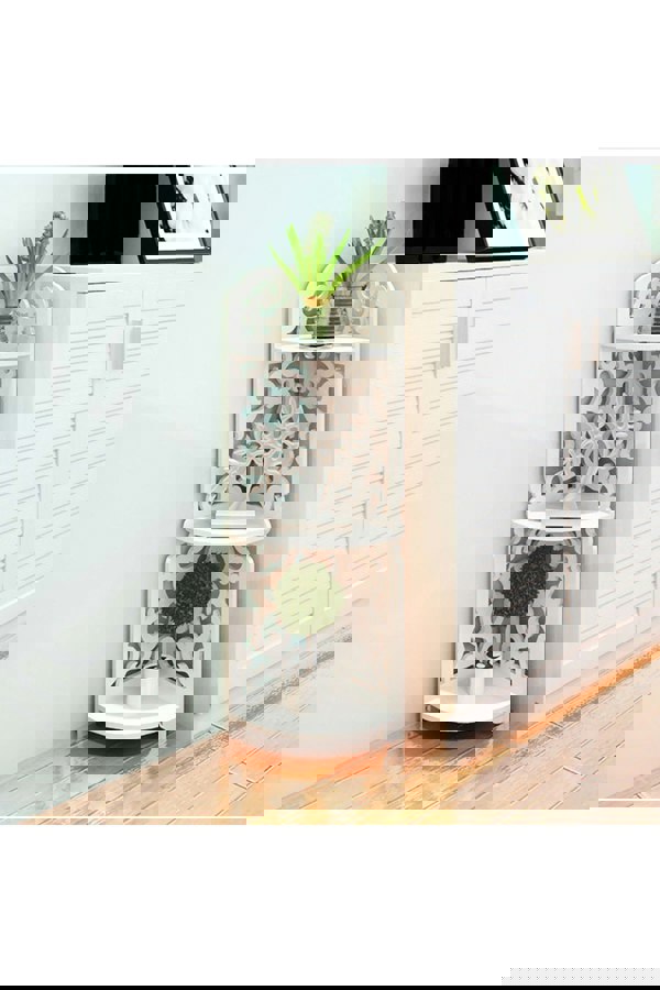 Living and Home 3 Tiers Corner Storage Rack Cabinet Shelf Storage for Bedroom Bathroom