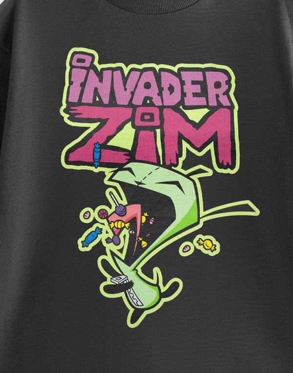 Invader Zim Mens Grey Sweet Treat Short Sleeved T-Shirt