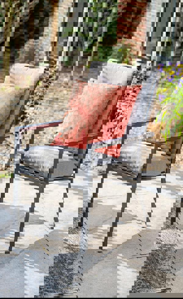 Garden Impressions 2 x Sergio Dining Chairs - Light Grey Cushions