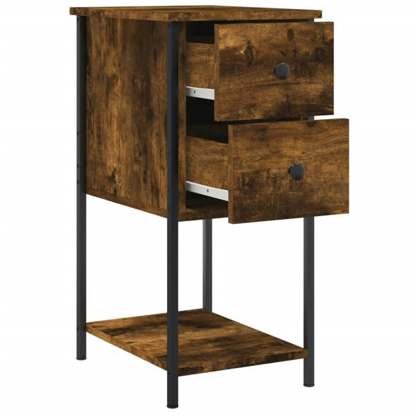 Berkfield Bedside Cabinets 2 pcs Smoked Oak 32x42x70 cm Engineered Wood