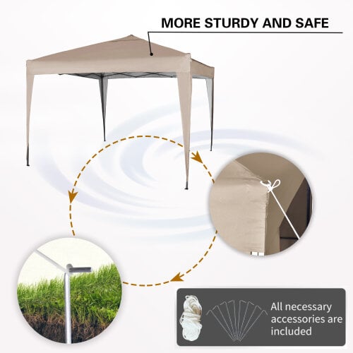 3x3m Pop up Gazebo Outdoor Patio Canopy Tent Beige 4
