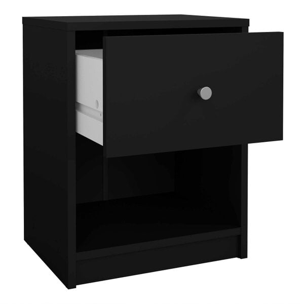 Wyld Haus Tainan Black Bedside Table 1 Drawer 1 Shelf