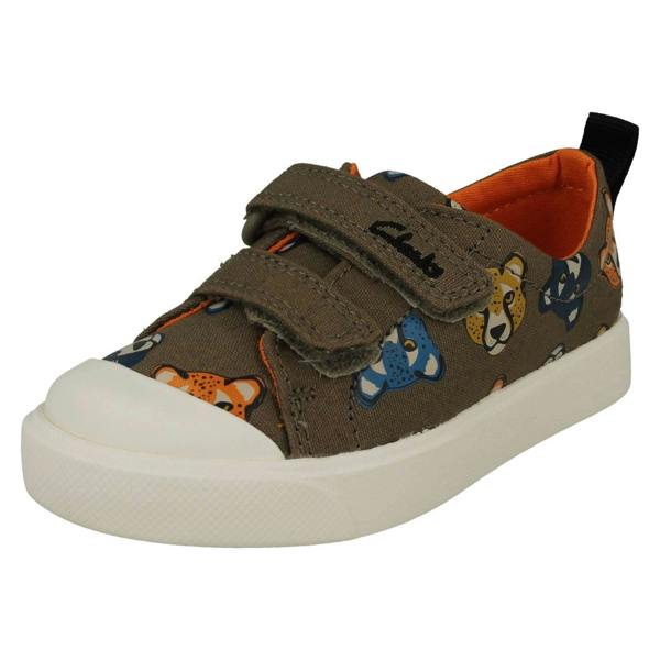 Clarks Childrens Clarks Pattern Detailed Light Weight Canvas Shoes City Bright
