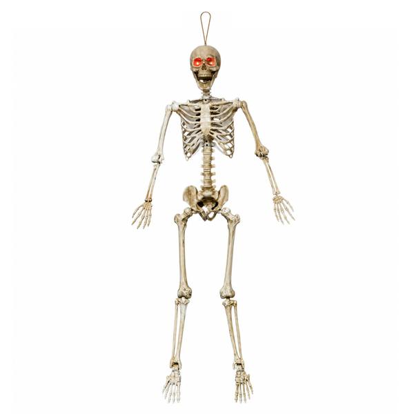 Samuel Alexander 5ft (1.5m) Battery Powered Light up Halloween Skeleton with Poseable Joints & Red LEDs