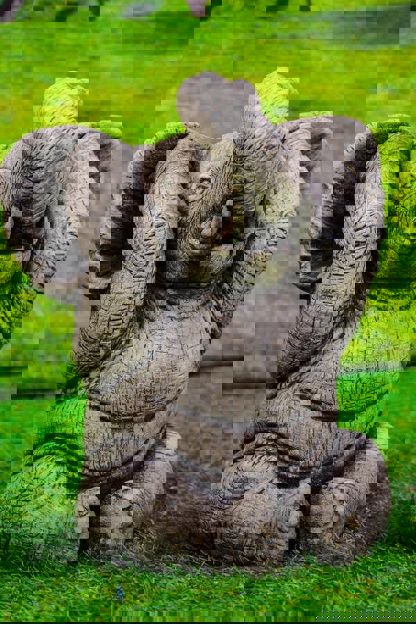 3 Wise Stone Elephants Garden Ornaments