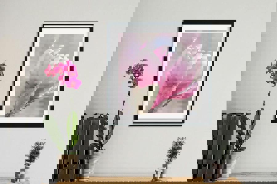 pink magnolia flower print