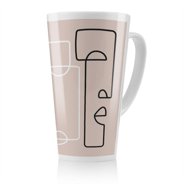 Benjamin Tate Design line art of two faces Designer Latte Mug