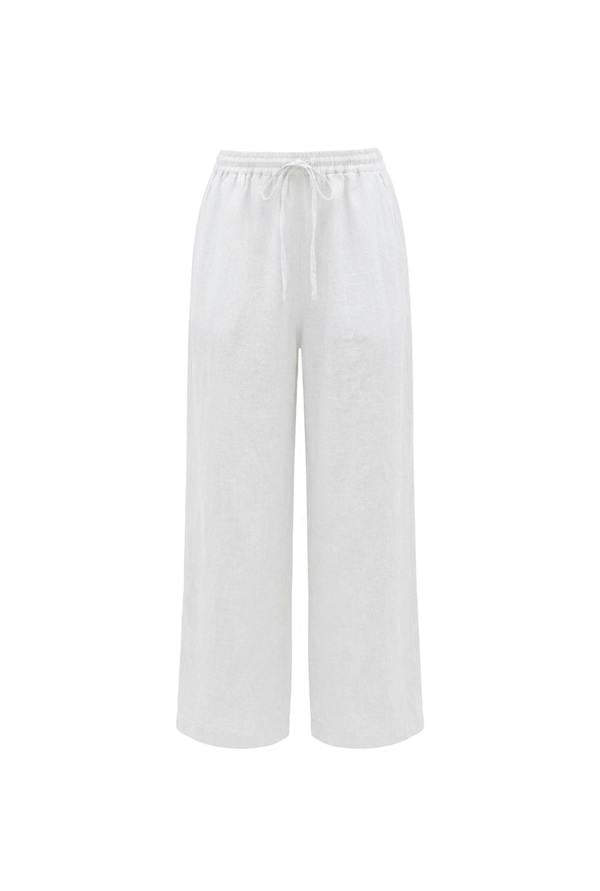 James Lakeland White Pure Linen Trousers