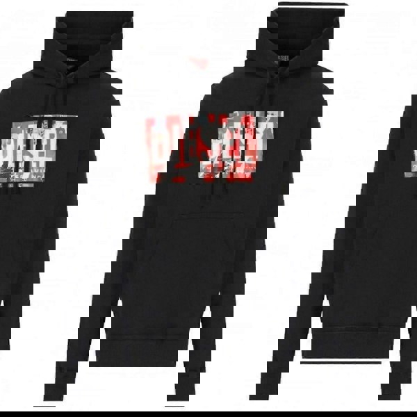 Diesel Mens Torn Logo Hoodie - Black