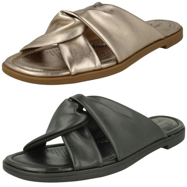 Clarks Ladies Clarks Knot Detailed Mule Sandals Reyna Twist